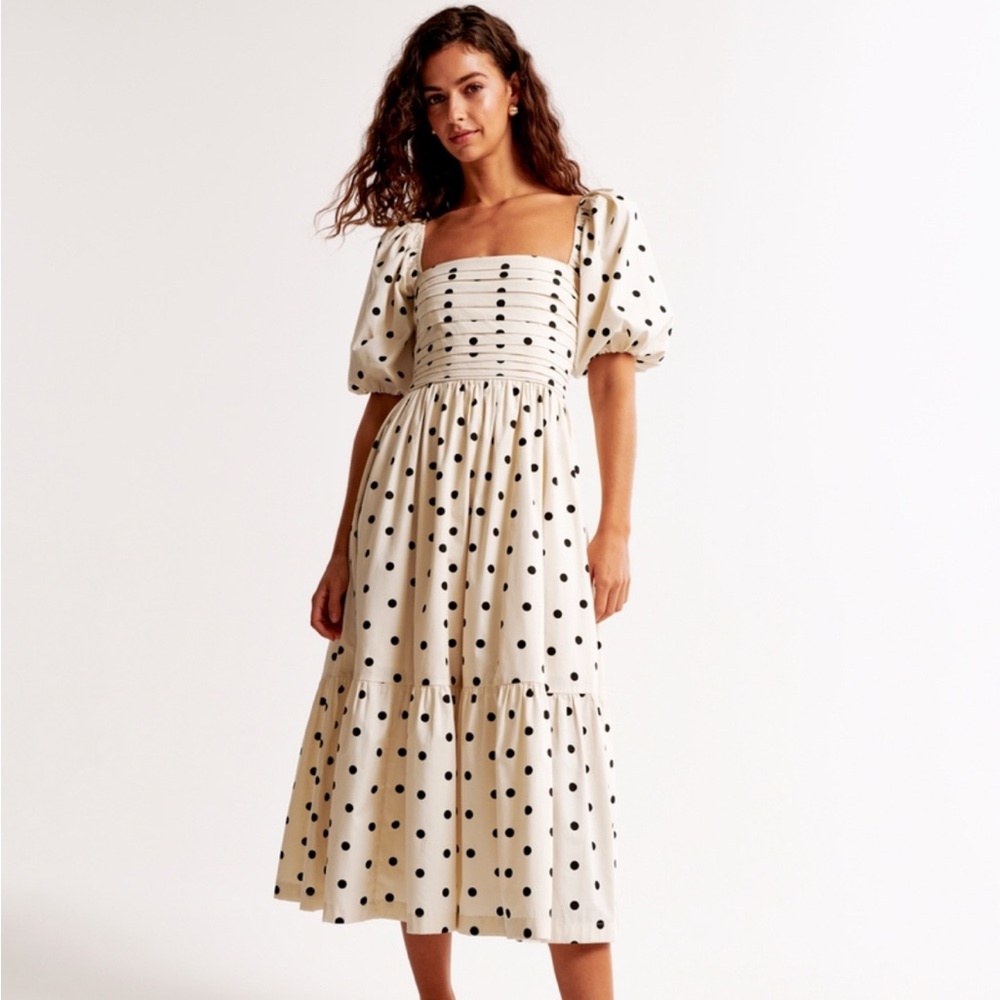 The A&F Emerson Poplin Puff Sleeve Midi Dress